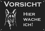 Aluminium Warnschild Deutscher Schäferhund VORSICHT Hier wache ich!